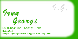 irma georgi business card